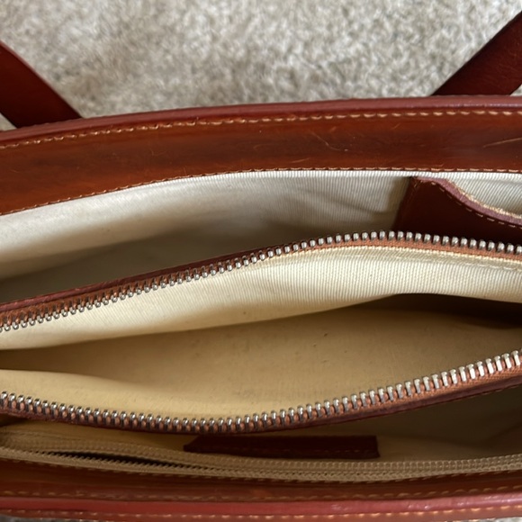 Gabrielle strehle tan leather woven shoulder or handbag. Very gently used - Picture 6 of 11